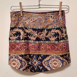 Zara Multicolor Mediterranean Print Curved Skirt M